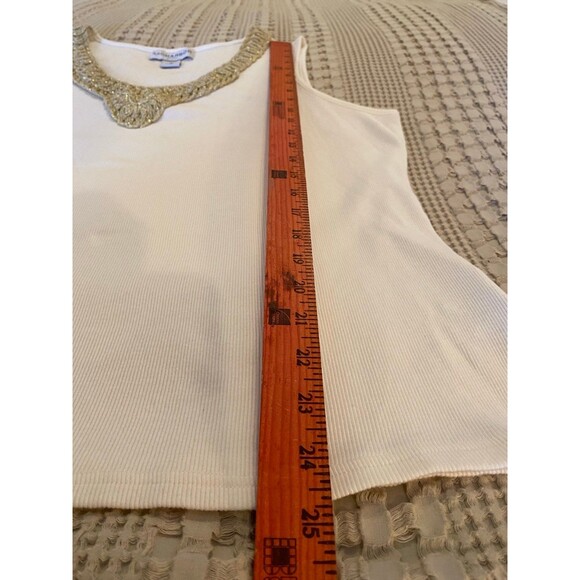 Sag Harbor Blouse Size 1X Top Sleeveless Rounded Neckine Stretch Stylish Dressy - Picture 8 of 9